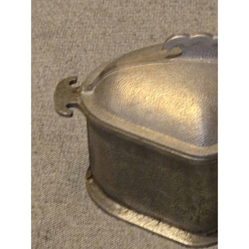 Vintage Guardian Service Ware 2-Qt Triangle Pot w/ Original Metal Hammered Lid